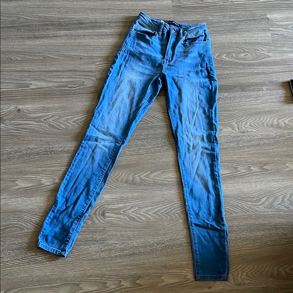 Fashion Nova Blue Skinny Jeans Distressed Casual